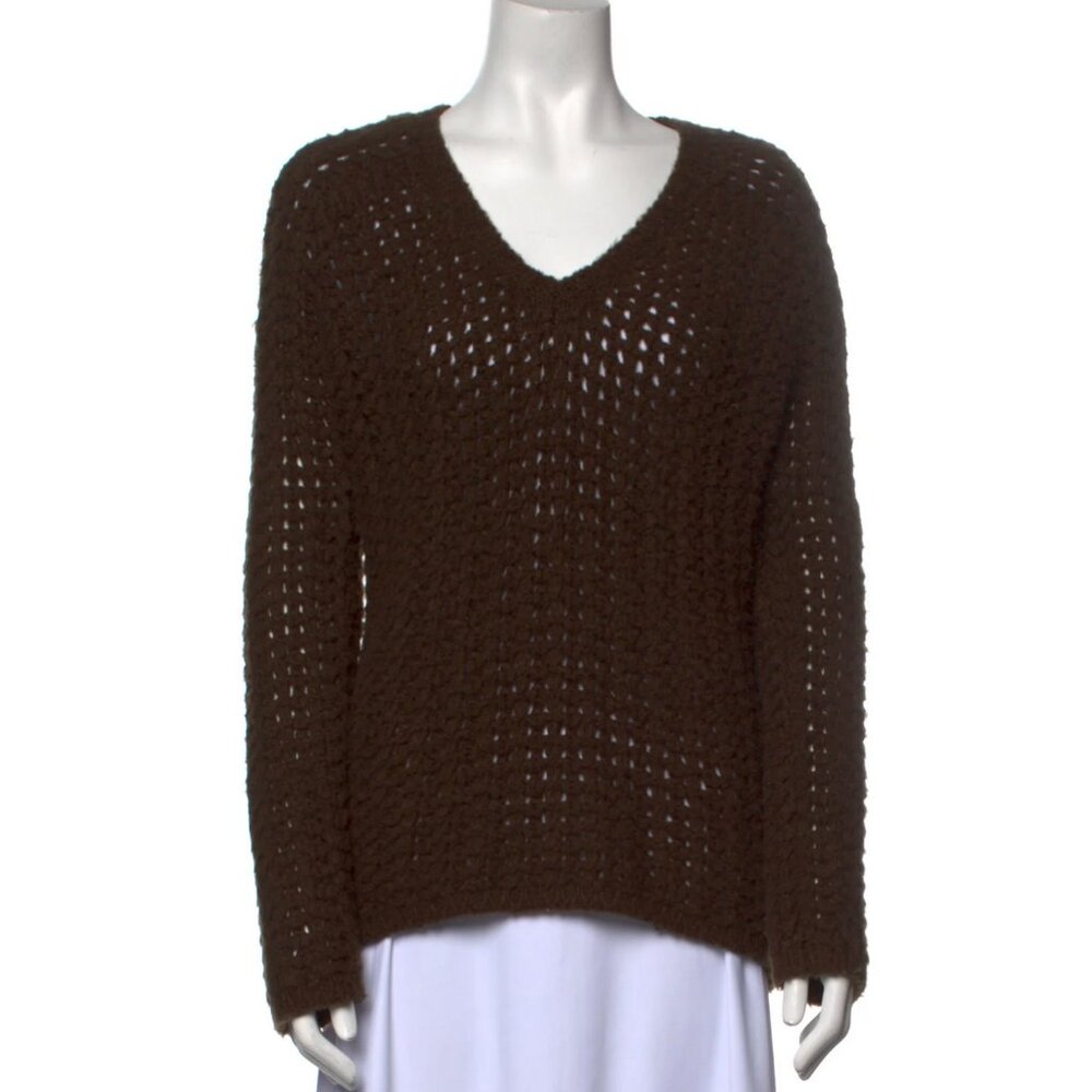 Anthropologie Line Open Knit Olive Green Sweater XS